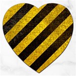 Black And Yellow Caution Jigsaw Puzzle (Heart)