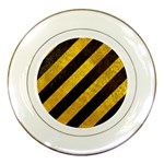 Black And Yellow Caution Porcelain Plate