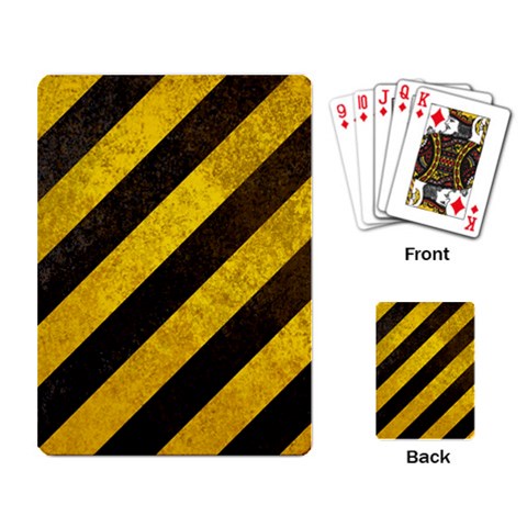 Black And Yellow Caution Playing Cards Single Design from ArtsNow.com Back