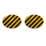 Black And Yellow Caution Cufflinks (Oval)