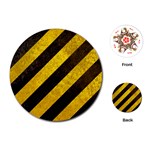 Black And Yellow Caution Playing Cards (Round)