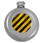 Black And Yellow Caution Hip Flask (5 oz)