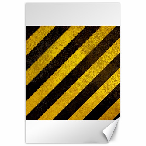 Black And Yellow Caution Canvas 24  x 36  from ArtsNow.com 23.35 x34.74  Canvas - 1