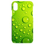 Green Water Drops iPhone X/XS Black UV Print Case