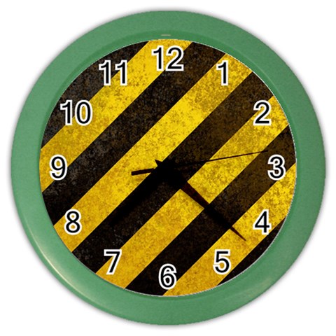 Black And Yellow Caution Color Wall Clock from ArtsNow.com Front