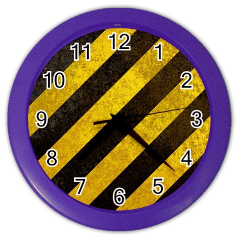 Black And Yellow Caution Color Wall Clock from ArtsNow.com Front