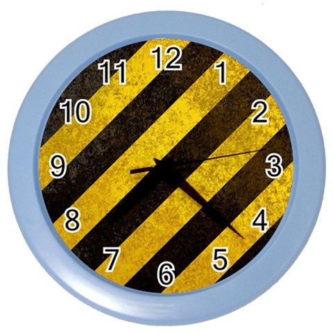 Black And Yellow Caution Color Wall Clock from ArtsNow.com Front