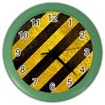 Black And Yellow Caution Color Wall Clock