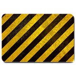 Black And Yellow Caution Large Doormat