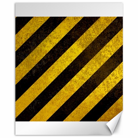 Black And Yellow Caution Canvas 11  x 14  from ArtsNow.com 10.95 x13.48  Canvas - 1