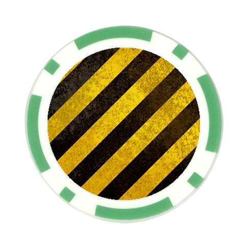 Black And Yellow Caution Poker Chip Card Guard from ArtsNow.com Front