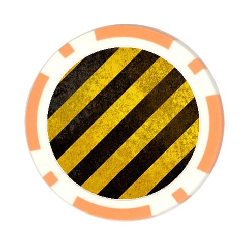 Black And Yellow Caution Poker Chip Card Guard from ArtsNow.com Front