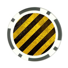 Black And Yellow Caution Poker Chip Card Guard from ArtsNow.com Front