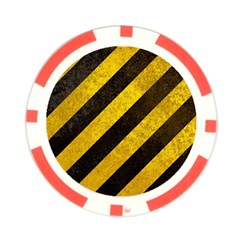 Black And Yellow Caution Poker Chip Card Guard from ArtsNow.com Front