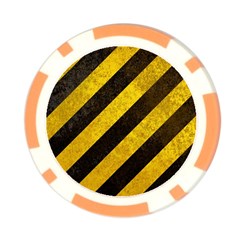 Black And Yellow Caution Poker Chip Card Guard from ArtsNow.com Front