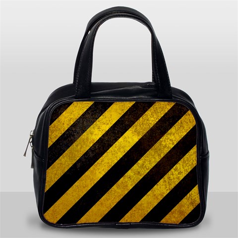 Black And Yellow Caution Classic Handbag (One Side) from ArtsNow.com Front