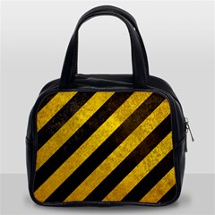 Black And Yellow Caution Classic Handbag (Two Sides) from ArtsNow.com Front