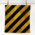 Black And Yellow Caution Face Towel