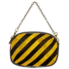 Black And Yellow Caution Chain Purse (Two Sides) from ArtsNow.com Front