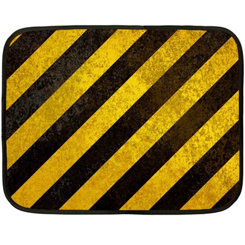 Black And Yellow Caution Fleece Blanket (Mini) from ArtsNow.com 35 x27  Blanket