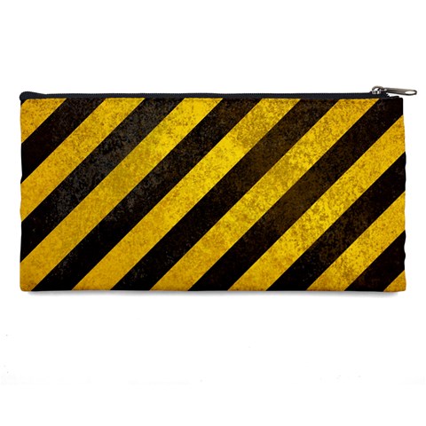 Black And Yellow Caution Pencil Case from ArtsNow.com Back