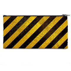 Black And Yellow Caution Pencil Case from ArtsNow.com Back