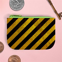 Black And Yellow Caution Mini Coin Purse from ArtsNow.com Front