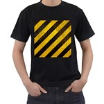 Black And Yellow Caution Men s T-Shirt (Black)