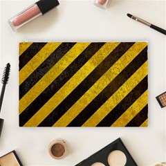 Black And Yellow Caution Cosmetic Bag (Large) from ArtsNow.com Front