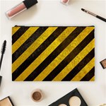 Black And Yellow Caution Cosmetic Bag (Large)