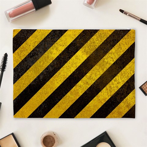 Black And Yellow Caution Cosmetic Bag (XL) from ArtsNow.com Back