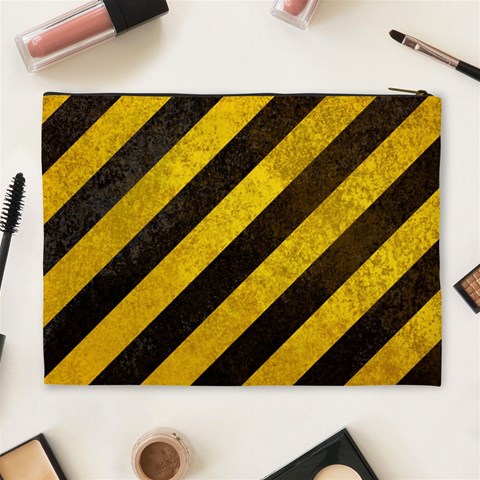 Black And Yellow Caution Cosmetic Bag (XL) from ArtsNow.com Back