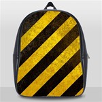 Black And Yellow Caution School Bag (Large)