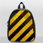 Black And Yellow Caution School Bag (Small)