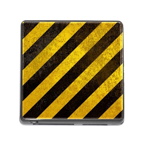 Black And Yellow Caution Memory Card Reader (Square 5 Slot) from ArtsNow.com Front