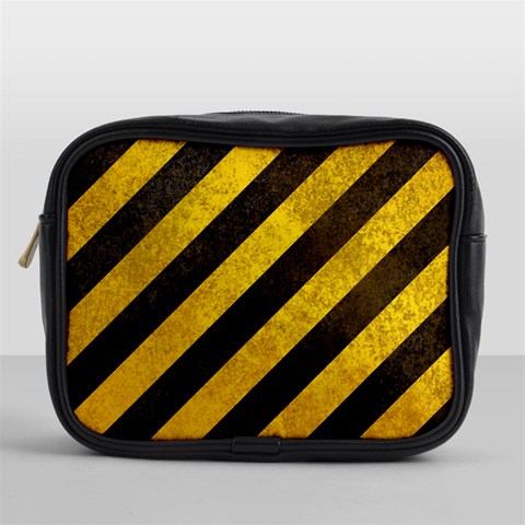 Black And Yellow Caution Mini Toiletries Bag (One Side) from ArtsNow.com Front