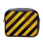 Black And Yellow Caution Mini Toiletries Bag (Two Sides)