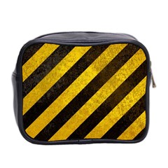 Black And Yellow Caution Mini Toiletries Bag (Two Sides) from ArtsNow.com Back