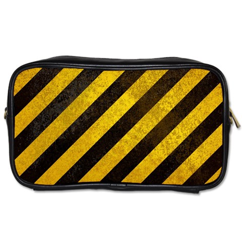 Black And Yellow Caution Toiletries Bag (Two Sides) from ArtsNow.com Front