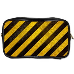 Black And Yellow Caution Toiletries Bag (Two Sides) from ArtsNow.com Front