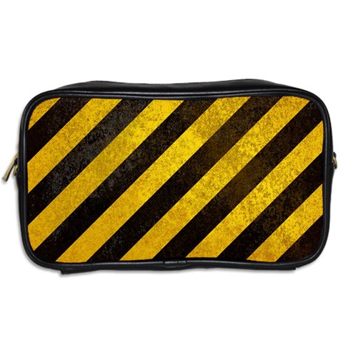 Black And Yellow Caution Toiletries Bag (Two Sides) from ArtsNow.com Back