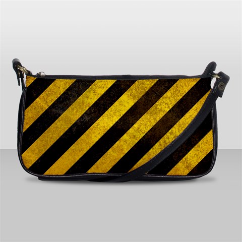 Black And Yellow Caution Shoulder Clutch Bag from ArtsNow.com Front