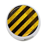 Black And Yellow Caution 4-Port USB Hub (Two Sides)