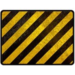 Black And Yellow Caution Fleece Blanket (Large)