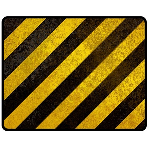 Black And Yellow Caution Fleece Blanket (Medium) from ArtsNow.com 60 x50  Blanket Front