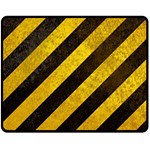 Black And Yellow Caution Fleece Blanket (Medium)