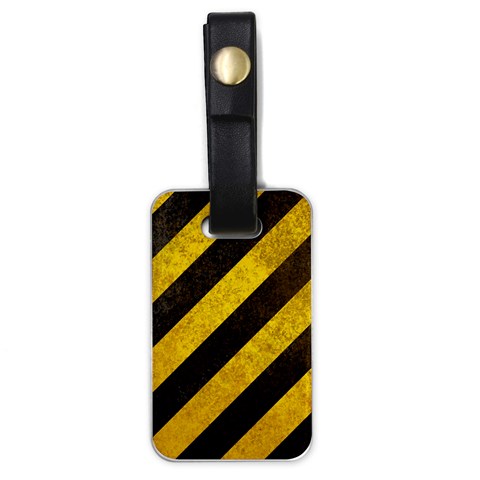 Black And Yellow Caution Luggage Tag (one side) from ArtsNow.com Front