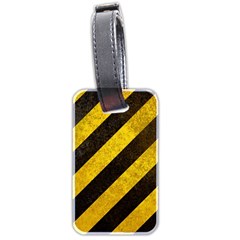 Black And Yellow Caution Luggage Tag (two sides) from ArtsNow.com Front