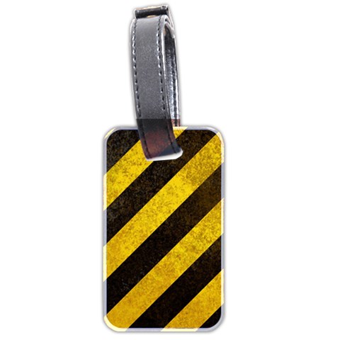 Black And Yellow Caution Luggage Tag (two sides) from ArtsNow.com Back