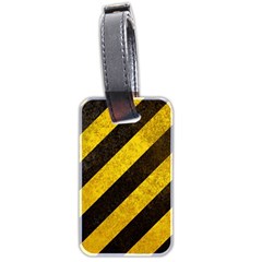 Black And Yellow Caution Luggage Tag (two sides) from ArtsNow.com Back